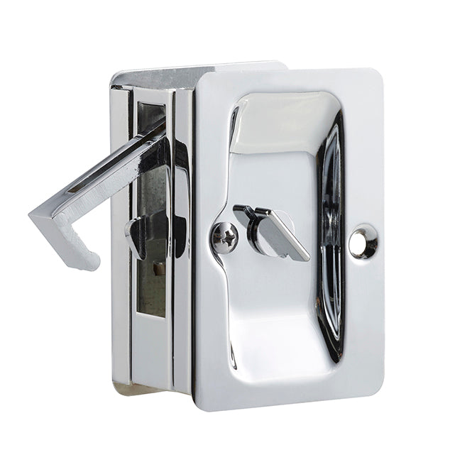 Pocket Door Lock – Privacy Function – Polished Chrome