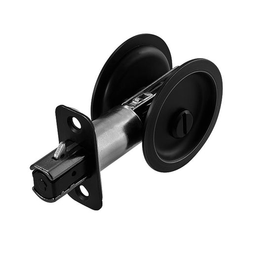 Round Pocket Door Lock – 2 3/4” Backset – Privacy Function – Matte Black