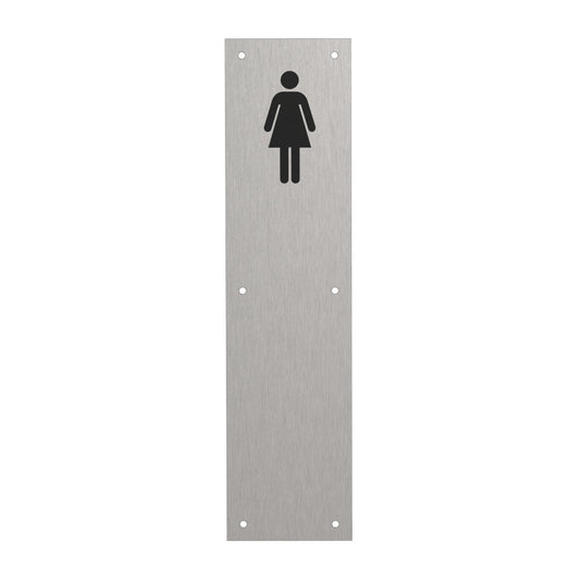 CBH 923 PW2 4” x 16” C32D Female Picto Push Plate – Stainless Steel