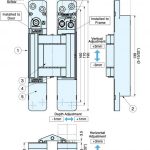 Sugatsune HES3D-E190-UL DC Heavy-Duty Concealed Hinges – Dull Chrome (Set of 2)