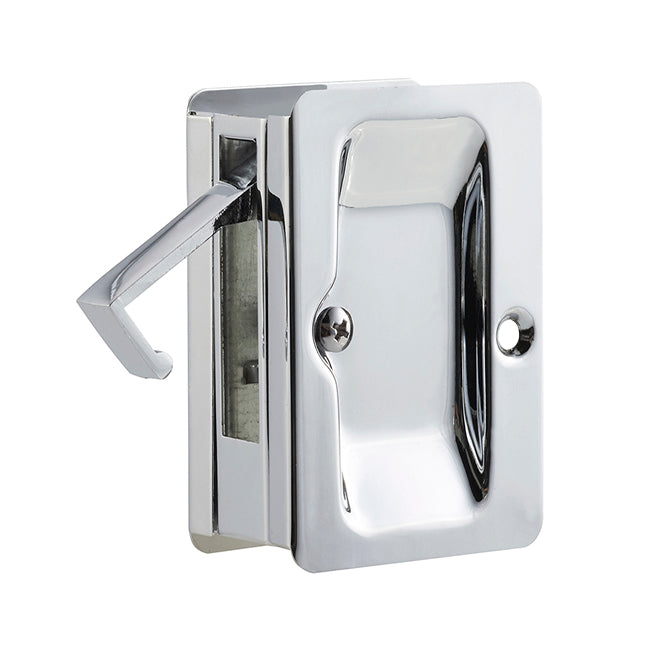 Pocket Door Lock – Passage Function – Polished Chrome