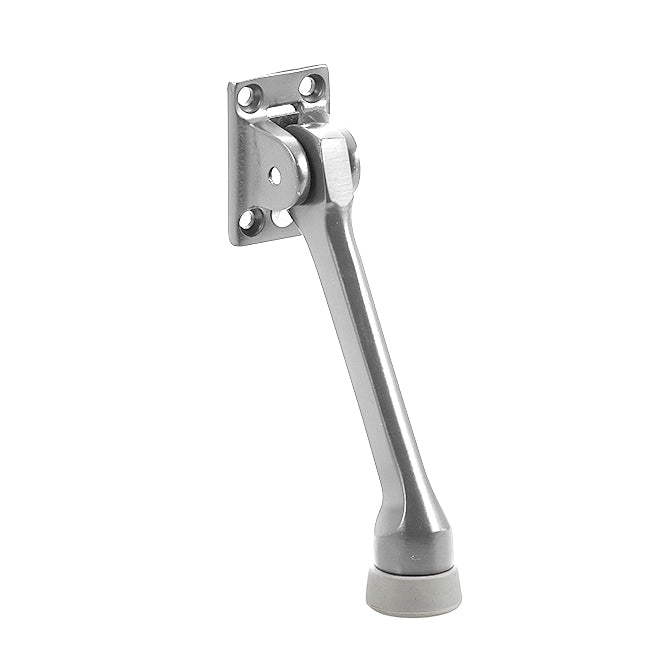 5” Solid Brass Heavy-Duty Kickdown Door Holder – Satin Chrome