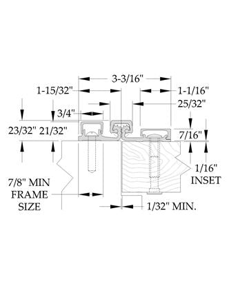 ABH A570HD Aluminum Continuous Geared Hinge – 83” – Full Surface Narrow Face – CLEAR ALUMINUM